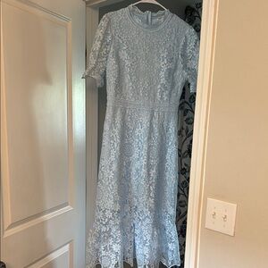 Elegant Blue Lace Dress
